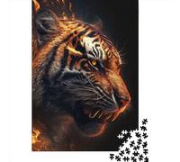 Rompecabezas de Papel de 1000 Piezas: Tigre en Llamas (1 Rompecabezas). Ideal para Actividades Familiares Medidas: 38 x 26 cm / 1000 Piezas.