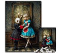 Rompecabezas de Papel de Alicia y el Conejo Blanco para Adultos (1000 Piezas) Ideal para Fiestas cumpleaños y Noches de Juegos en Familia 1000 Piezas (38 x 26 cm)