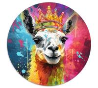 Rompecabezas de Papel de Alpaca con Corona para Adultos, 1000 Piezas. Un desafío para la Mente, Ideal para la Familia, decoración del hogar y Regalo navideño (tamaño 67,5 x 67,5 cm).