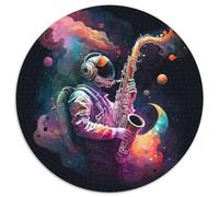 Rompecabezas de Papel de Astronauta Tocando el saxofón, 1000 Piezas para Adultos, para interacción Familiar y desafío Mental, 1000 Piezas (67,5x67,5cm)