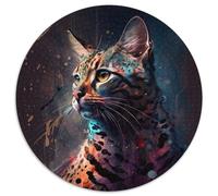 Rompecabezas de Papel de Gato de Bengala de fantasía para Adultos, 1000 Piezas, para interacción Familiar y desafío Mental, 1000 Piezas (67,5x67,5cm)