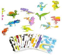 Rompecabezas De Papel De Insecto Creativo 3D DIY, 30 Uds., Desafío De Ensamblaje 3D, Rompecabezas De Insectos, Manualidades DIY, Regalos, Crear Libremente(Dinosaurs)