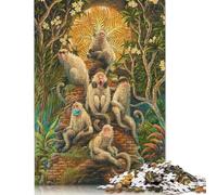 Rompecabezas de Papel de Monkey Forest de 1000 Piezas para Adultos, Juego Educativo, Juguete de desafío, 38 x 26 cm (1000 Piezas)