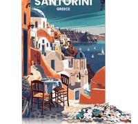 Rompecabezas de Papel de Santorini, Grecia, 1000 Piezas. Rompecabezas para Adultos. Un desafío para armar Rompecabezas. 38 x 26 cm / 1000 Piezas.