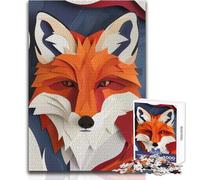 Rompecabezas de Papel de Zorro de 1000 Piezas para Adolescentes, Juego de Aprendizaje de Pensamiento estratégico, Regalo Ideal para Cualquier Evento, tamaño 38x26cm