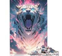 Rompecabezas de Papel Entrelazado con Modo Bestia Tigre, Rectangular, de precisión, para Adultos y niños, 1000 Piezas (75 x 50 cm)