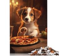 Rompecabezas de papel para adultos con cachorro de perro, pizza y comida, 1000 piezas, juguetes familiares, regalos de cumpleaños, rompecabezas educativos para niños y niñas, 1000 piezas (75 x 50 cm)