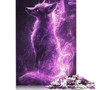 Rompecabezas de papel para adultos con zorro de fuego morado, 1000 piezas, rompecabezas rectangulares, regalos y decoración del hogar, juego familiar, 1000 piezas (75x50 cm)