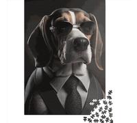 Rompecabezas de Papel para Adultos de 1000 Piezas con temática de Jefe de la Mafia Beagle. Juguete Educativo antiestrés Medidas: 38 x 26 cm.