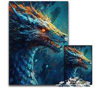 Rompecabezas de Papel para Adultos diseño de dragón de Agua Chino Malvado Juego Familiar Creativo decoración del hogar Adolescentes 1000 Piezas (38 x 26 cm)