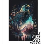 Rompecabezas de Papel para Adultos Eagle Double Exposure de 1000 Piezas. Juguete Educativo antiestrés Medidas: 38 x 26 cm.