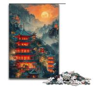 Rompecabezas de Papel para Adultos Templo Antiguo de Noche 1000 Piezas para niños a Partir de 14 años Juego desafiante 1000 Piezas (38 x 26 cm)