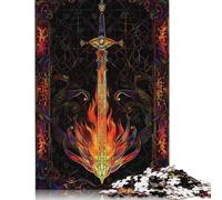 Rompecabezas de Papel para Adultos y Adolescentes: Espada de Fuego. Rompecabezas sostenible para Adultos y Adolescentes. Juegos. 38 x 26 cm/1000 Piezas.
