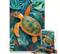 Rompecabezas de Papel Plano con Forma de Tortuga, 1000 Piezas, para Adolescentes, desafío Mental, diversión Tranquila, Ajuste, Sorpresa de cumpleaños (50x75cm)