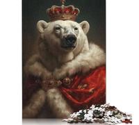 Rompecabezas de papel real oso polar para adultos, rompecabezas de 1000 piezas, rompecabezas rectangulares, regalos y decoración del hogar, juego familiar, 38x26 cm/1000 piezas