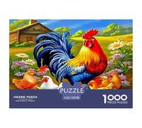 Rompecabezas de Papel Reciclado de 1000 Piezas para Adultos y niños: Gallo, jardín, Granero rústico, Soleado, Divertido Regalo y Actividad para el hogar, Gran Idea de Regalo, 52 x 38 cm (1000 Piezas)
