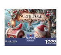 Rompecabezas de Papel Reciclado de Papá Noel de 1000 Piezas: Papá Noel Junto al buzón del Polo Norte para Adultos de 14 a 99 años, decoración del hogar y Regalo, 38 x 26 cm (1000 Piezas)