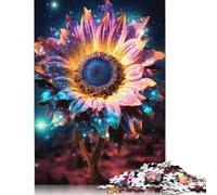 Rompecabezas de Papel Rectangular con diseño de Girasol y Galaxia cósmica, Ideal para Adultos y Adolescentes, 1000 Piezas (75 x 50 cm)