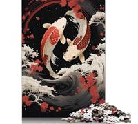 Rompecabezas de Papel Rectangular con diseño de pez koi Yin Yang de RubyArt, Ideal para Adultos y Adolescentes, 1000 Piezas (26 x 38 cm)