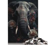Rompecabezas de Papel Rectangular con Retrato de Elefante, Ideal para Adultos y Adolescentes, 1000 Piezas (26 x 38 cm)