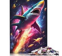 Rompecabezas de Papel Rectangular de tiburón y pez para niños y Adultos a Partir de 12 años, 1000 Piezas (26 x 38 cm)