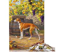 Rompecabezas de Papel Rectangular de Whippet para Adultos y niños, 1000 Piezas (38 x 26 cm)