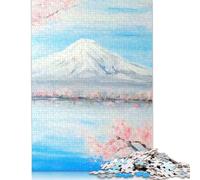 Rompecabezas de Papel Rectangular Fuji Blossom para niños y niñas, 1000 Piezas (75 x 50 cm)