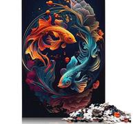 Rompecabezas de Papel Rectangular Pez Koi Que trae Suerte, Juguete de descompresión para niños y Adultos a Partir de 12 años, 1000 Piezas (75 x 50 cm)