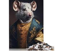 Rompecabezas de Papel Rectangular Ratón Aristócrata, 1000 Piezas (26 x 38 cm)