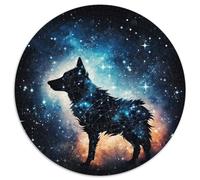 Rompecabezas de Papel Redondo de 1000 Piezas para Adultos, diseño de Lobo galáctico, Ideal para la interacción Familiar y un Regalo Divertido. Diseño Abstracto Vibrante (67,5 x 67,5 cm).