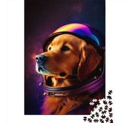 Rompecabezas de Papel Space Golden Retriever 2, 1000 Piezas, Creativo, Rectangular, para familias Grandes, Ideal para Adultos y Adolescentes (38 x 26 cm)