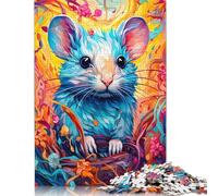 Rompecabezas de papel vibrante Highland Mouse de 1000 piezas para adultos, rompecabezas rectangular creativo, juego de desafío para el ejercicio del cerebro, regalo de 1000 piezas (75x50 cm)