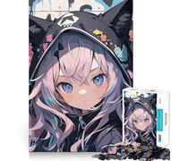 Rompecabezas de Pared con Grafiti de Chica Anime,1000 Piezas,Juego Interactivo para estimular el Pensamiento,Cierre Seguro sin Piezas Sueltas,desafío Cerebral para el hogar (38x52cm)