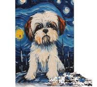Rompecabezas de Pared de Shih Tzu Van Gogh para Adultos. 1000 Rompecabezas inusuales, desafiantes y estimulantes para niños a Partir de 12 años. 1000 Piezas (75 x 50 cm).