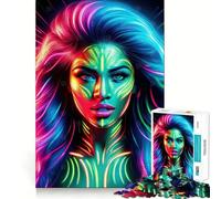 Rompecabezas de Pared Neon Cyber Face de 1000 Piezas para Adultos Desarrolla la Capacidad Mental y estimula el Cerebro Bordes precisos (38x52cm)