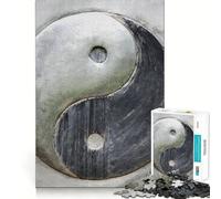 Rompecabezas de Pared Yin Yang en Metal para Adultos,1000 Piezas,estimulación Mental,Juego de Corte preciso,alineación, Actividad para Fortalecer los Lazos Familiares (38x52cm)
