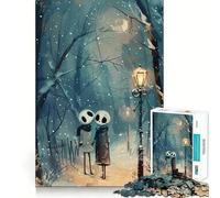 Rompecabezas de Pareja de Esqueletos en un Paseo Invernal para Adultos, 1000 Piezas Fortalece la Memoria, Alivia el estrés, Bordes Lisos Regalo conmovedor 38x26cm