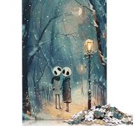 Rompecabezas de Pareja de Esqueletos en un Paseo Invernal para Adultos, Materiales fáciles de Usar, Rompecabezas difíciles para Adultos y Adolescentes, 1000 Piezas (75 x 50 cm)