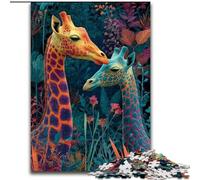 Rompecabezas de Pareja de Jirafas para Adultos y Adolescentes, Noches de Juegos, Juguete Colorido para Regalar en casa (26x38cm)