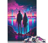 Rompecabezas de Pareja de neón de Lake City para Adultos, Juegos creativos, Regalo para niño o niña, 1000 Piezas (75 x 50 cm)