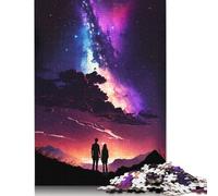 Rompecabezas de Pareja galáctica para Adultos, 1000 Piezas (75 x 50 cm), Tablero 100% Reciclado, Ideal para Resolver Problemas.