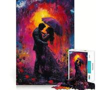 Rompecabezas de Pareja romántica bajo la Lluvia, 1000 Piezas para Adultos Ayuda a Mejorar la Memoria y Alivia la ansiedad Diseño artístico para armar Regalo Ideal (50x75cm)