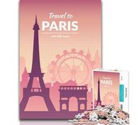 Rompecabezas de París de 1000 Piezas para Adultos y Adolescentes, Toda la Familia Apto para niños de 14 a 26x38cm