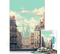 Rompecabezas de París, Francia, 1000 Piezas para Adolescentes Mejora la Memoria Sin estrés Bordes Ajustados Decoración de Pared (38x26cm)