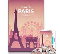 Rompecabezas de París para Adultos, desafiante y Estimulante, Toda la Familia a Partir de 14 años, 38x26cm