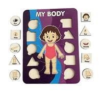 ＡＷＨＡＯ Rompecabezas de Partes del Cuerpo Humano para Niños. Actividades de Aprendizaje. Juego de Rompecabezas de Madera con Clavijas para Niños. Regalo, Estilo c