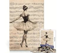 Rompecabezas de partituras de Bailarina para Adolescentes, 1000 Piezas, Memoria Afilada, Entretenimiento, Bordes limpios, Regalo de Invierno (38x52cm)