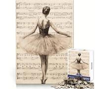 Rompecabezas de partituras de Bailarina para Adultos, 1000 Piezas, para ejercitar la Mente, fácil relajación, Ajuste Perfecto, Regalo de cumpleaños (50x75cm)