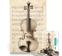 Rompecabezas de partituras de violín de 1000 Piezas Juego de Habilidad Mental Ajuste Estable Sin Piezas Que se muevan Un pasatiempo Divertido para Fines de Semana Largos (50x75cm)