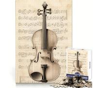 Rompecabezas de partituras de violín para Adolescentes, 1000 Piezas, Ejercicio cognitivo, Entretenimiento, sin Bordes ásperos, (38x52cm)